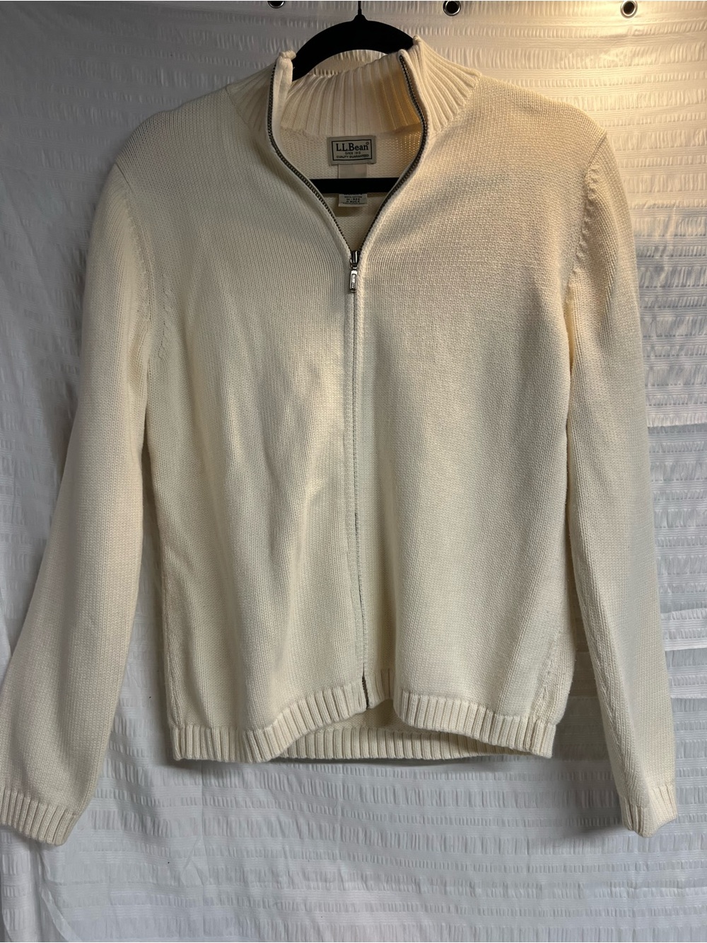 L.L. Bean Cream Full-Zip Women's Sweater